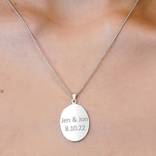 Load image into Gallery viewer, Sterling Silver Oval Disc Charm With Optional Engraving (.030&quot; thickness)
