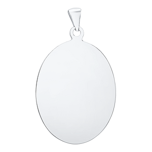 Sterling Silver Oval Disc Charm With Optional Engraving (.030" thickness)