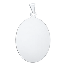 Load image into Gallery viewer, Sterling Silver Oval Disc Charm With Optional Engraving (.030" thickness)
