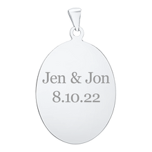 Load image into Gallery viewer, Sterling Silver Oval Disc Charm With Optional Engraving (.030&quot; thickness)

