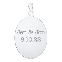 Load image into Gallery viewer, Sterling Silver Oval Disc Charm With Optional Engraving (.030&quot; thickness)
