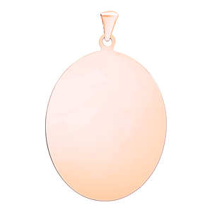 Sterling Silver 18K Pink Gold Finish Oval Disc Charm With Optional Engraving (.030" thickness)