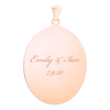 Sterling Silver 18K Rose Gold Finish Oval Disc Charm With Optional Engraving (.030" thickness)