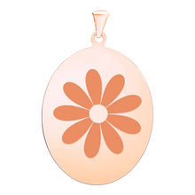 Load image into Gallery viewer, Sterling Silver 18K Pink Gold Finish Oval Disc Charm With Optional Engraving (.030&quot; thickness)
