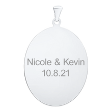 Load image into Gallery viewer, Sterling Silver Oval Disc Charm With Optional Engraving (.030&quot; thickness)
