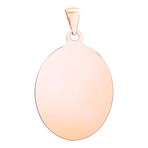 Sterling Silver 18K Pink Gold Finish Oval Disc Charm With Optional Engraving (.030" thickness)