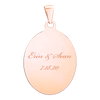 Sterling Silver 18K Rose Gold Finish Oval Disc Charm With Optional Engraving (.030" thickness)