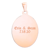 Sterling Silver 18K Rose Gold Finish Oval Disc Charm With Optional Engraving (.030" thickness)