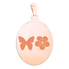 Sterling Silver 18K Rose Gold Finish Oval Disc Charm With Optional Engraving (.030" thickness)