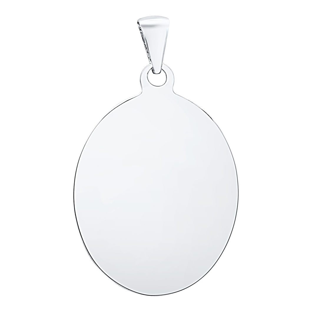 Sterling Silver Oval Disc Charm With Optional Engraving (.030