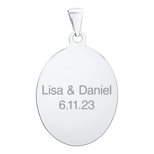 Load image into Gallery viewer, Sterling Silver Oval Disc Charm With Optional Engraving (.030&quot; thickness)
