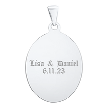 Load image into Gallery viewer, Sterling Silver Oval Disc Charm With Optional Engraving (.030&quot; thickness)
