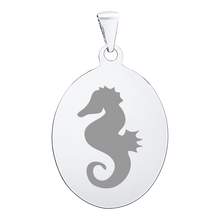 Load image into Gallery viewer, Sterling Silver Oval Disc Charm With Optional Engraving (.030&quot; thickness)

