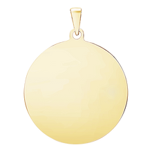 Load image into Gallery viewer, Sterling Silver 18K Yellow Gold Finish Round Disc Charm With Optional Engraving (.030&quot; thickness)
