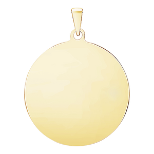 Sterling Silver 18K Yellow Gold Finish Round Disc Charm With Optional Engraving (.030" thickness)