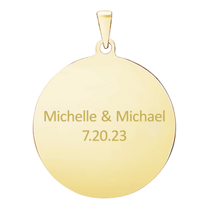 Sterling Silver 18K Yellow Gold Finish Round Disc Charm With Optional Engraving (.030" thickness)