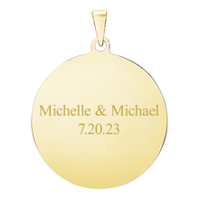 Load image into Gallery viewer, Sterling Silver 18K Yellow Gold Finish Round Disc Charm With Optional Engraving (.030" thickness)
