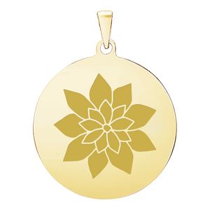 Sterling Silver 18K Yellow Gold Finish Round Disc Charm With Optional Engraving (.030" thickness)