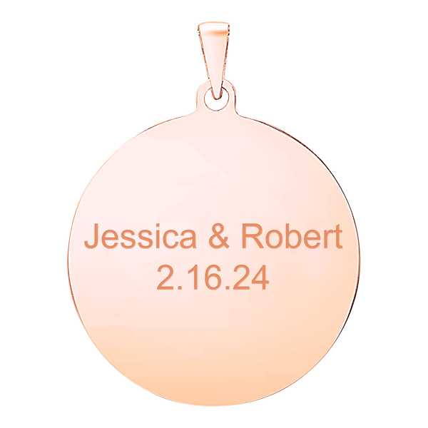 Sterling Silver 18K Rose Gold Finish Round Disc Charm With Optional Engraving (.030" thickness)