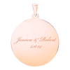 Sterling Silver 18K Rose Gold Finish Round Disc Charm With Optional Engraving (.030" thickness)
