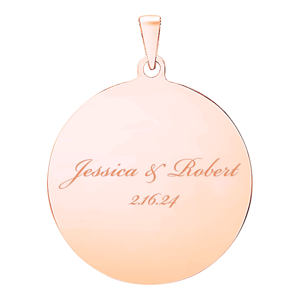 Sterling Silver 18K Rose Gold Finish Round Disc Charm With Optional Engraving (.030" thickness)