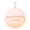 Sterling Silver 18K Rose Gold Finish Round Disc Charm With Optional Engraving (.030" thickness)