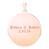 Sterling Silver 18K Rose Gold Finish Round Disc Charm With Optional Engraving (.030" thickness)