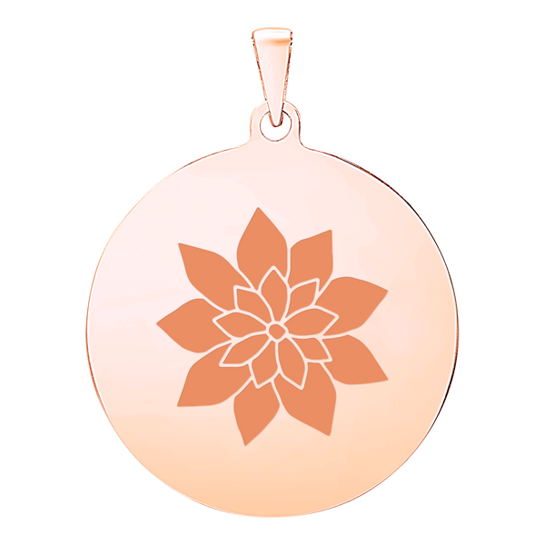 Sterling Silver 18K Rose Gold Finish Round Disc Charm With Optional Engraving (.030" thickness)