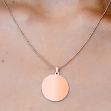 Load image into Gallery viewer, 14K Pink Gold Round Disc Charm With Optional Engraving (.025&quot; thickness)
