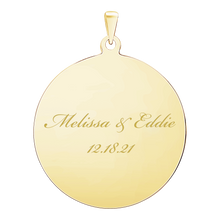 Load image into Gallery viewer, Sterling Silver 18K Yellow Gold Finish Round Disc Charm With Optional Engraving (.030" thickness)
