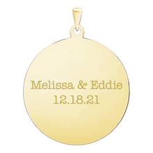 Load image into Gallery viewer, 14K Yellow Gold Round Disc Charm With Optional Engraving (.025" thickness)
