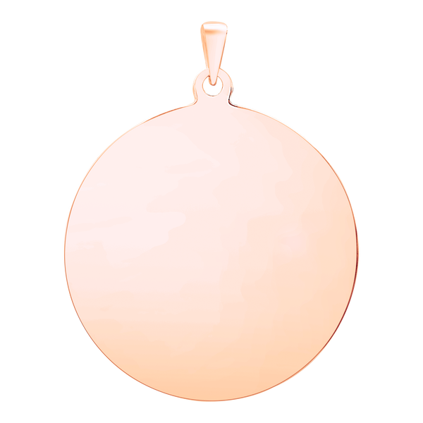 Sterling Silver 18K Rose Gold Finish Round Disc Charm With Optional Engraving (.030" thickness)
