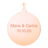 Sterling Silver 18K Rose Gold Finish Round Disc Charm With Optional Engraving (.030" thickness)
