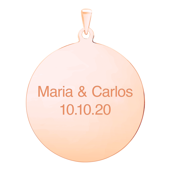 Sterling Silver 18K Rose Gold Finish Round Disc Charm With Optional Engraving (.030" thickness)