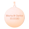 Sterling Silver 18K Rose Gold Finish Round Disc Charm With Optional Engraving (.030" thickness)