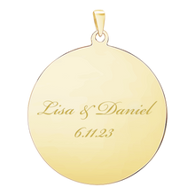 Load image into Gallery viewer, 14K Yellow Gold Round Disc Charm With Optional Engraving (.025&quot; thickness)
