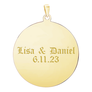 Sterling Silver 18K Yellow Gold Finish Round Disc Charm With Optional Engraving (.030" thickness)