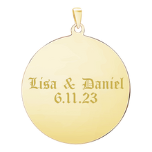 Load image into Gallery viewer, Sterling Silver 18K Yellow Gold Finish Round Disc Charm With Optional Engraving (.030" thickness)
