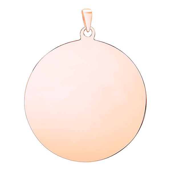 Sterling Silver 18K Rose Gold Finish Round Disc Charm With Optional Engraving (.030" thickness)
