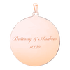 Sterling Silver 18K Rose Gold Finish Round Disc Charm With Optional Engraving (.030" thickness)