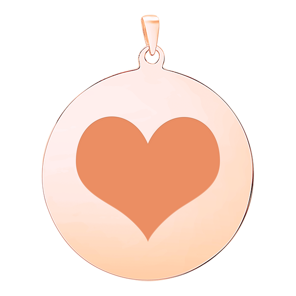 Sterling Silver 18K Rose Gold Finish Round Disc Charm With Optional Engraving (.030" thickness)