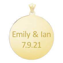 Load image into Gallery viewer, Sterling Silver 18K Yellow Gold Finish Round Disc Charm With Optional Engraving (.030&quot; thickness)
