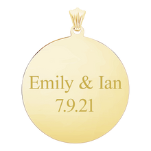 Load image into Gallery viewer, Sterling Silver 18K Yellow Gold Finish Round Disc Charm With Optional Engraving (.030&quot; thickness)
