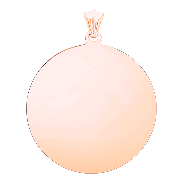 Sterling Silver 18K Rose Gold Finish Round Disc Charm With Optional Engraving (.030" thickness)