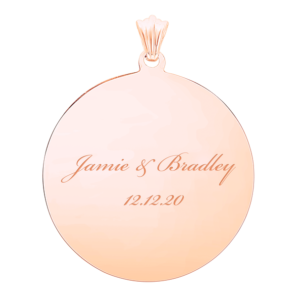 Sterling Silver 18K Rose Gold Finish Round Disc Charm With Optional Engraving (.030" thickness)