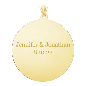 Sterling Silver 18K Yellow Gold Finish Round Disc Charm With Optional Engraving (.030" thickness)