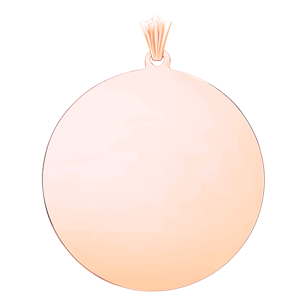 Sterling Silver 18K Rose Gold Finish Round Disc Charm With Optional Engraving (.030" thickness)