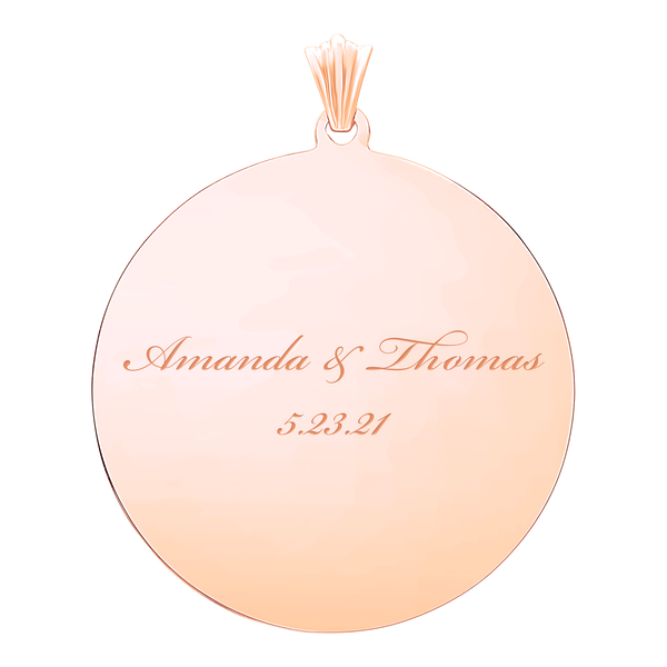 Sterling Silver 18K Rose Gold Finish Round Disc Charm With Optional Engraving (.030" thickness)