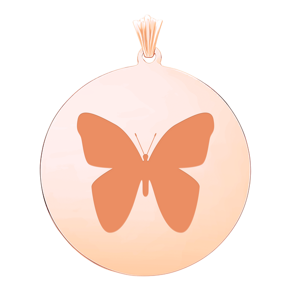 Sterling Silver 18K Rose Gold Finish Round Disc Charm With Optional Engraving (.030" thickness)