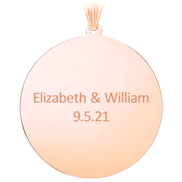 Sterling Silver 18K Rose Gold Finish Round Disc Charm With Optional Engraving (.030" thickness)